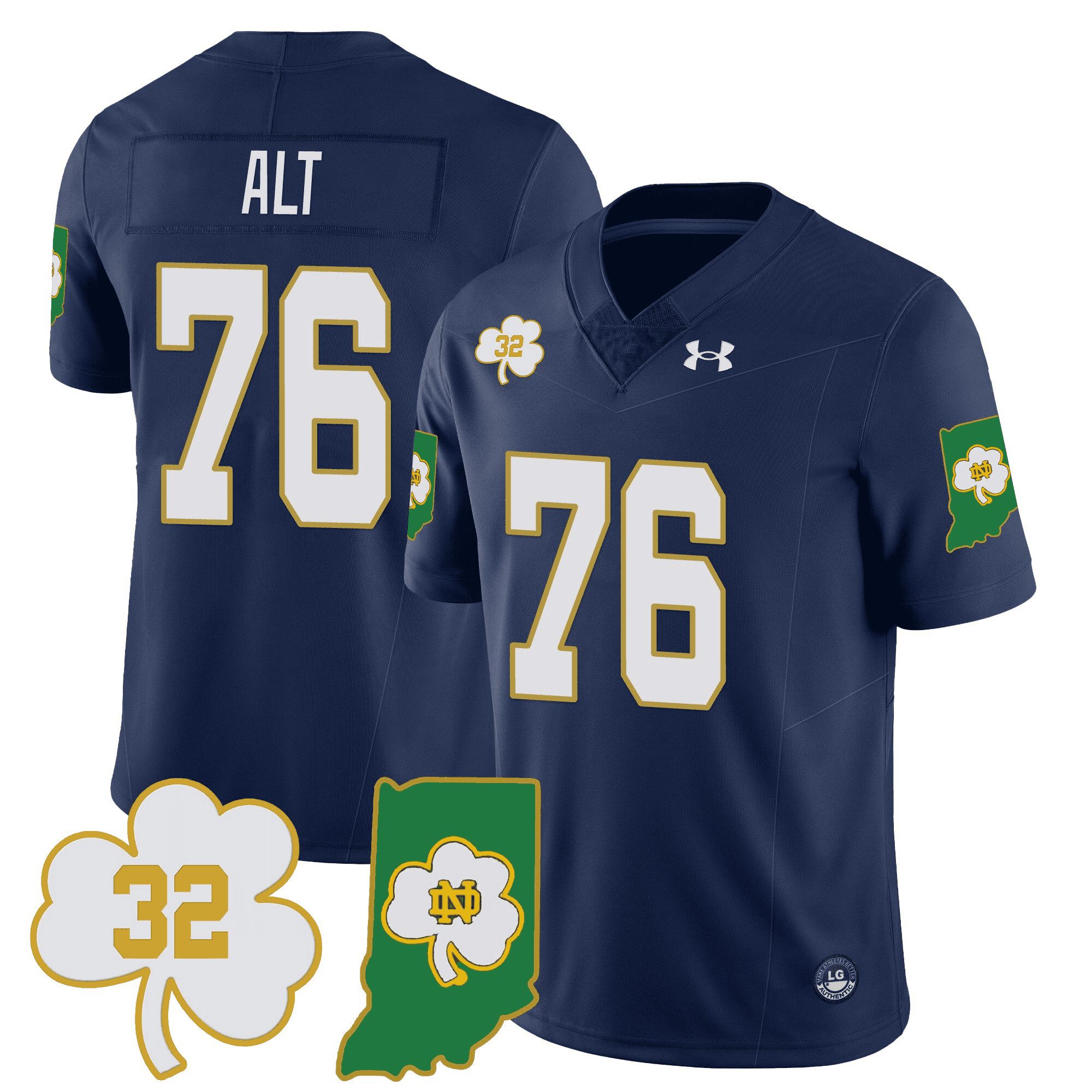 Men Notre Dame Fighting Irish #76 Alt Drak Blue 2024 Vapor Limited NCAA Jersey->indianapolis colts->NFL Jersey